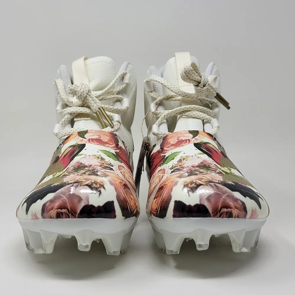 Adidas Adizero Chaos Football Cleats Off White/Gold/Floral Unisex Men 10/Wmns 11